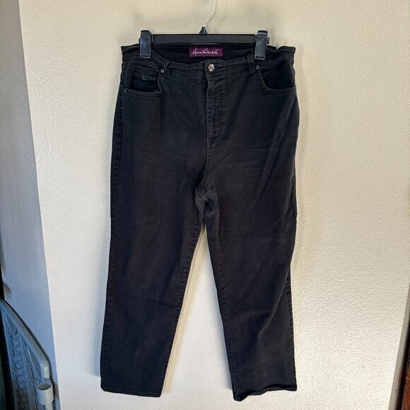 Gloria Vanderbult Taper Leg‎ Black Jeans   Size 16P - Picture 1 of 8